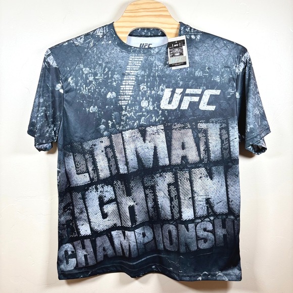 UFC Sublimated AOP Graphic Shirt Sz 2XL Black Ultimate Fighting Championship NEW - Picture 1 of 6